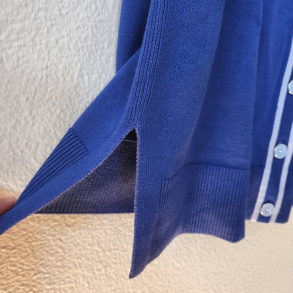 NWT TALBOTS Petite V-neck Girlfriend Cardigan Two-tone Blue - Picture 5 of 9